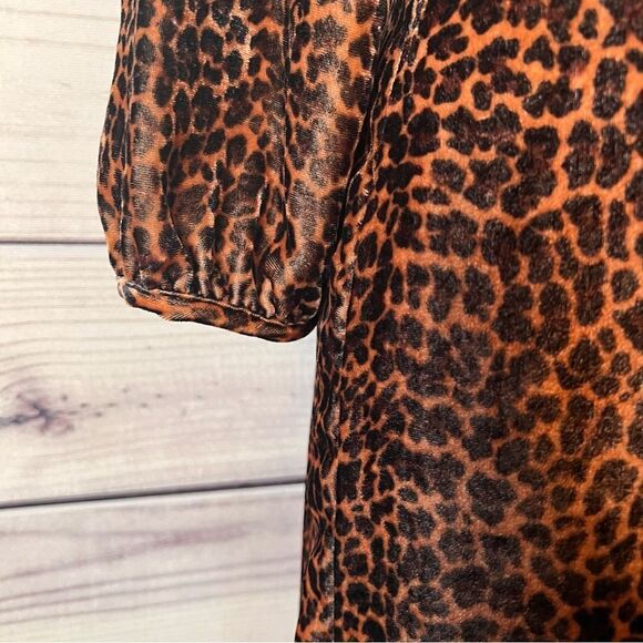 J.Crew Brown Leopard Print Velvet Wrap Dress - Picture 6 of 12